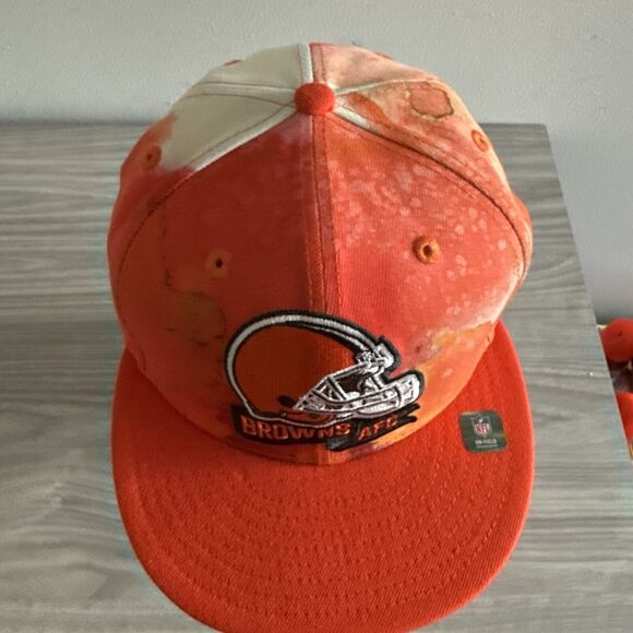 Cleveland Browns 2022 Sideline 9FIFTY Ink Dye Snapback Hat Orange New Era - Picture 2 of 7